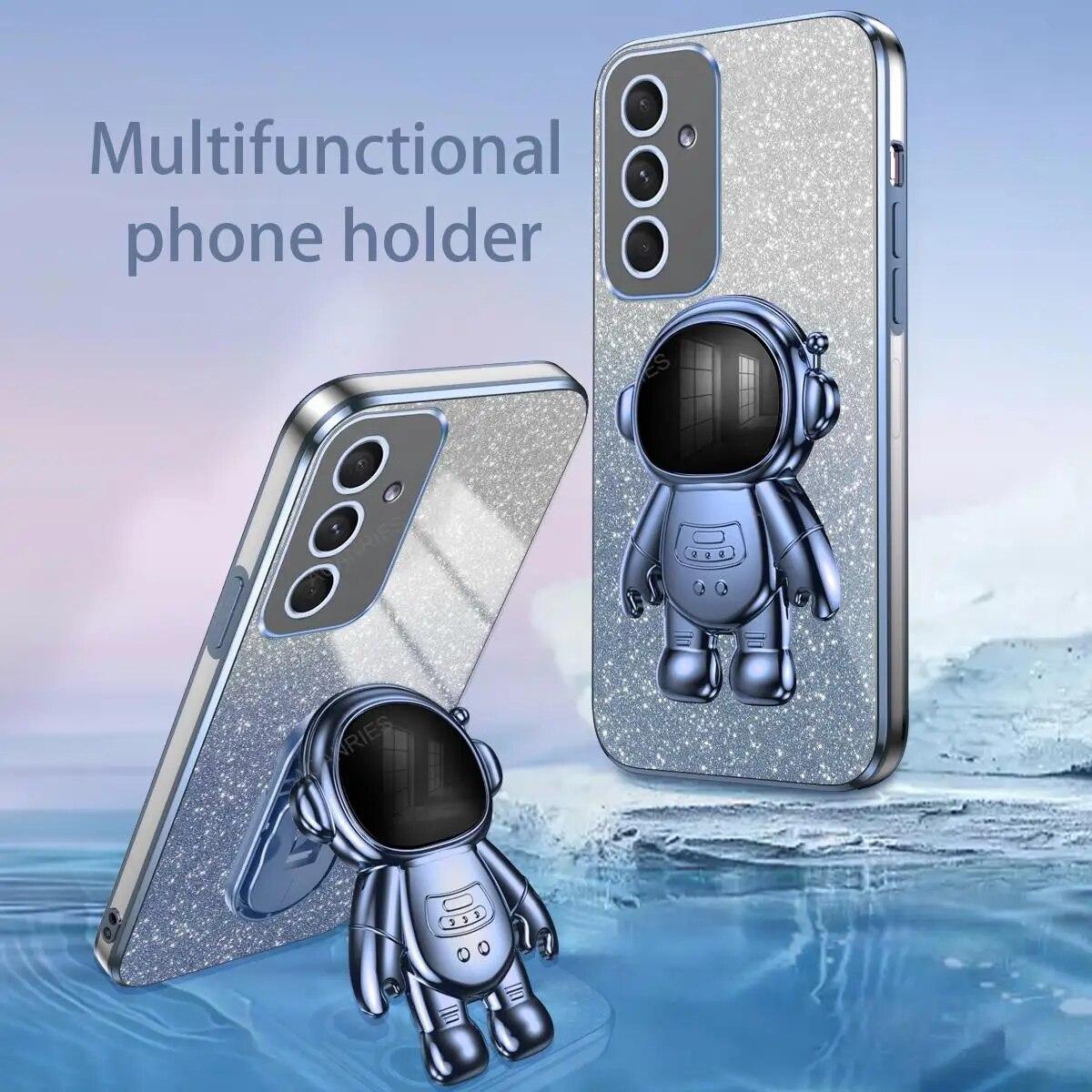 

Чехол-держатель с покрытием космонавта для Samsung Galaxy S24 S23 S22 Ultra A54 A34 A24 A14 A13 A23 A33 A53 A52 A51/Redmi Note 12 11, силиконовая задняя крышка-подставка samsung a53 синий