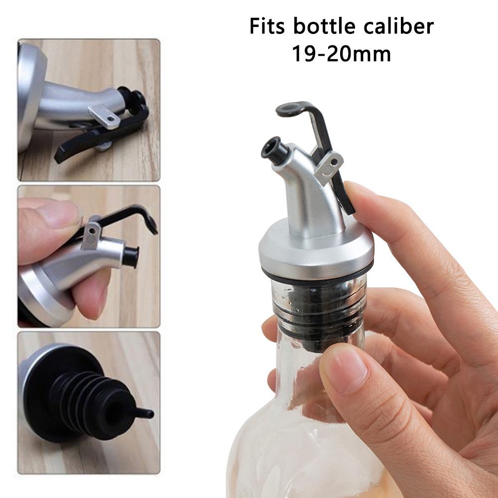 10Pcs ABS Oil Pourer Spout Silver Wine Pourer Cap Durable Liquor Dispenser Spout For Olive Oil