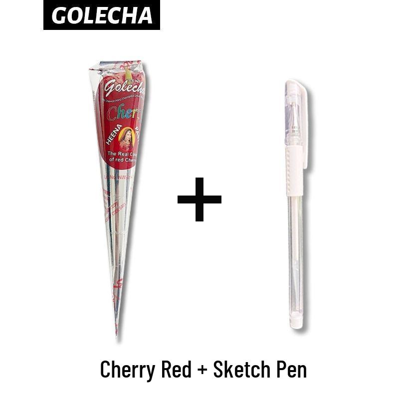 GOLECHA Semi-Permanent Waterproof Henna Tattoo Paste for Freckles and Stencils - Indian Hand-Painted Style
