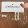 Women's Tassel and Pearl Crystal Stud Earring Set
