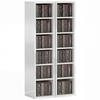 Set of 2 CD Media Display Shelf Unit Tower Rack with Adjustable Shelves, High Gloss White