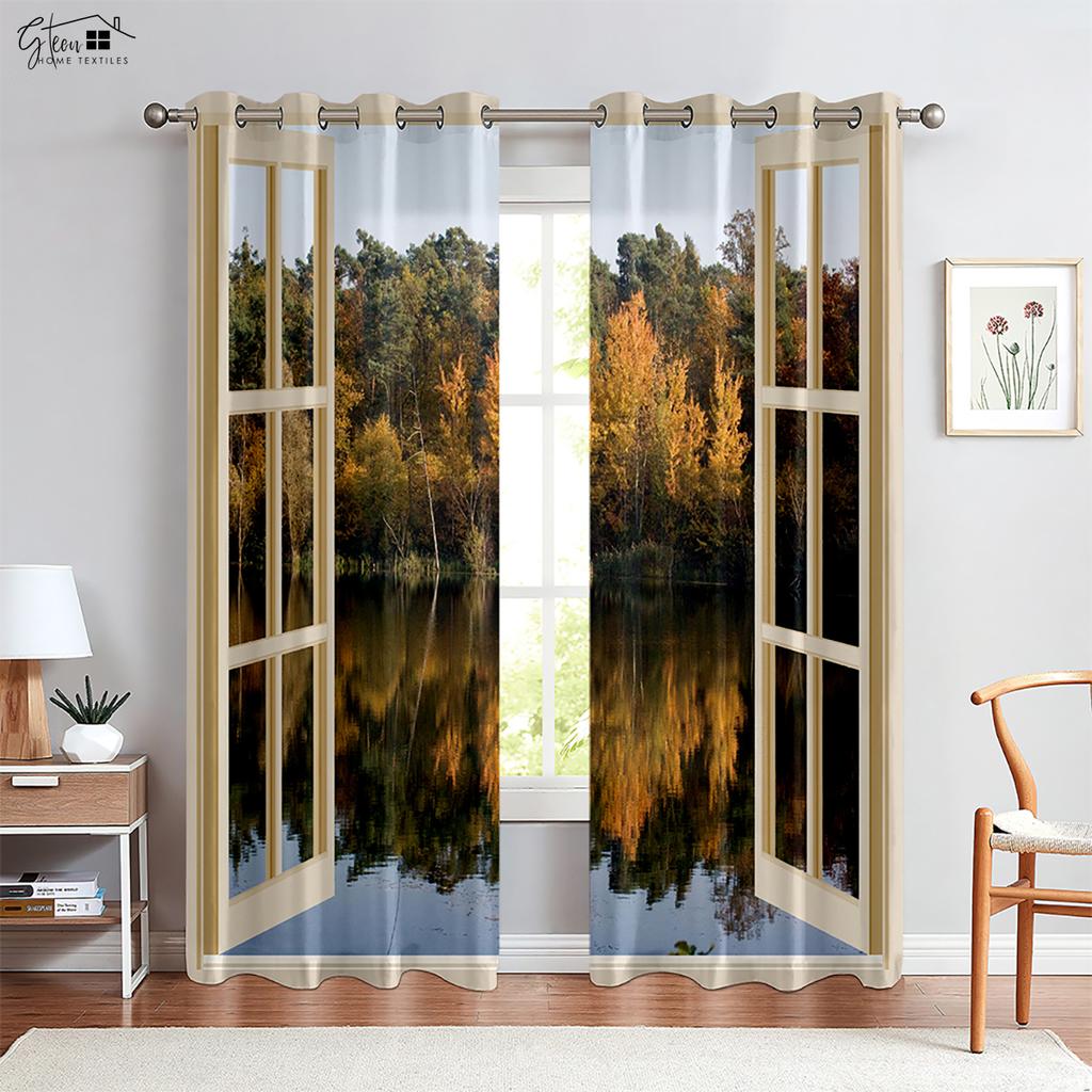 3D Printed Curtains For Seaside Sky Mediterranean Style Curtains Suitable For Bedroom Living Room Guest Room Decorative Curtains