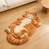 Unique Cat Pattern Floor Mat Cozy Shaped Rug, Plush Cartoon Area Mat, Soft Warm Atmosphere Interior Decor Crystal Velvet Decorative Rug for