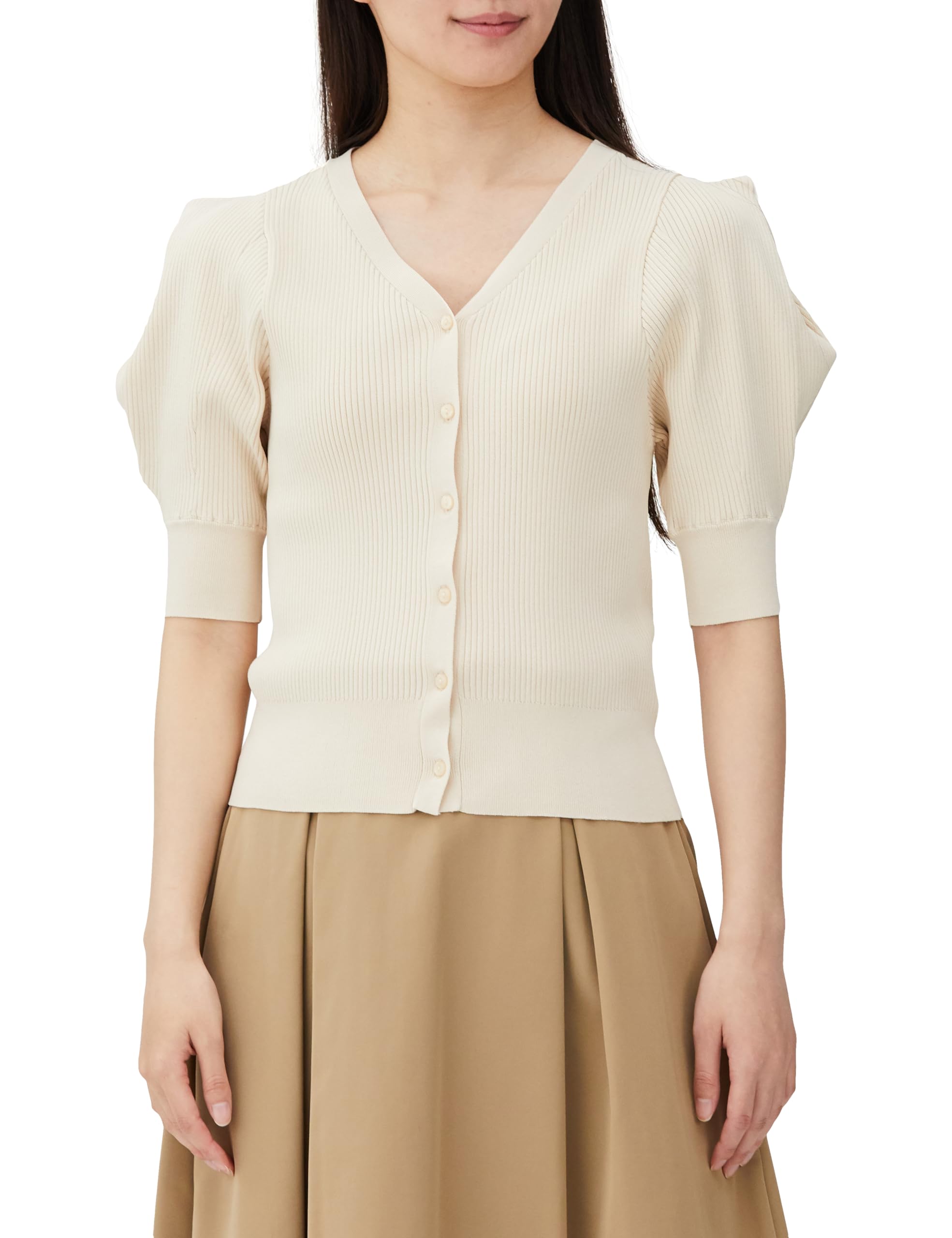 

Natural Beauty Basics Power Shoulder Rib Knit Sweater Women s