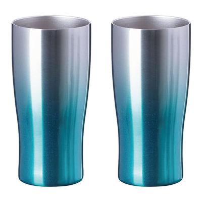 Vacuum Insulated Highball Gradient Soda Pair ASTG-433SB2P Tumblers, 430ml, Blue,