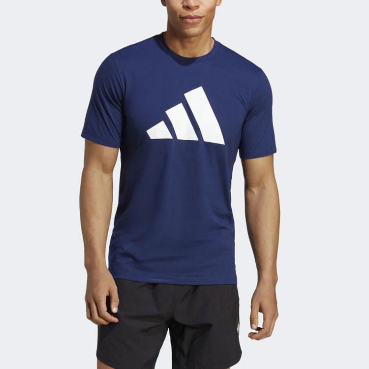 adidas Train Essentials Feelready Logo Training Tee Dark Blue/White Men Streetwear IB8275