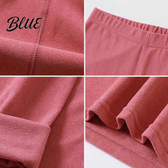 Velvet Sleepwear Set Seamless Double-sided Thermal Underwear Winter Unisex 2 Pcs/Set Round Neck Homewear Thick