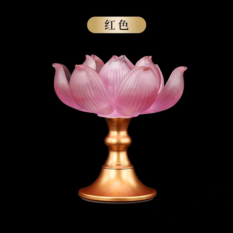 1pc Glazed Candle Holder Lotus Candle Holder Temple Sacrificial Candle Holder Chinese Buddhist Utensils No Candles Included