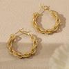 Golden Twisted Hoop Earrings for Women Elegant Chunky Statement Jewelry Gift