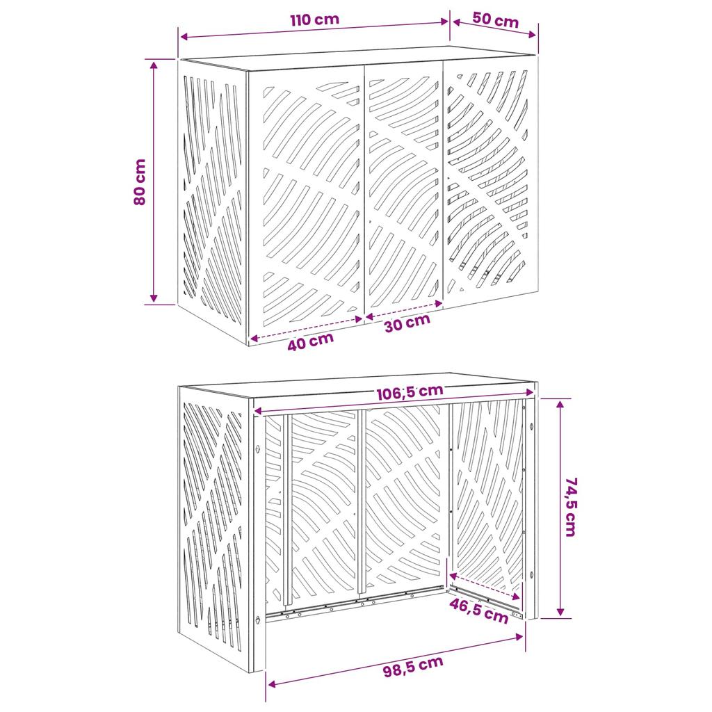 Air Conditioner Cover Rustic Look 110 x 50 x 80 cm