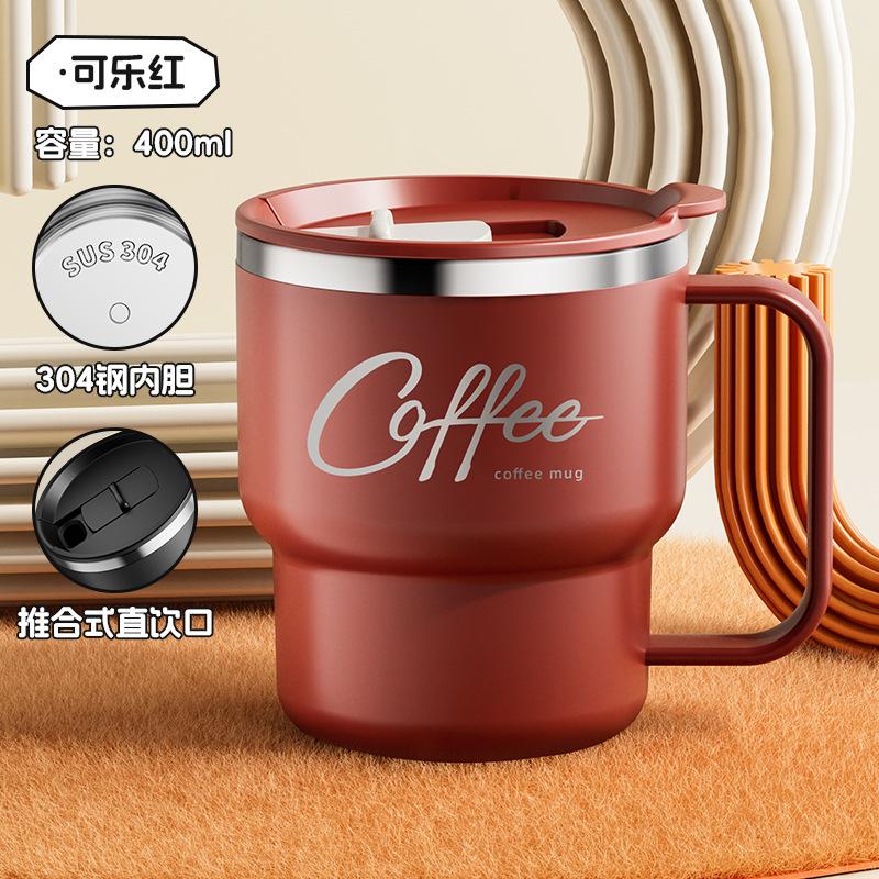304 Stainless Steel Coffee Mug with Lid Double-Wall Travel Cup, Spill-Proof & Leakproof, Elegant Coffee Cup for Hot/Cold Drinks