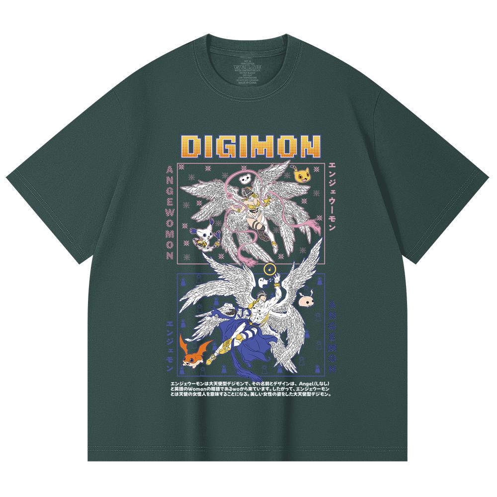 230 Gsm 100% Cotton Digimon V7 Print Unisex Heavy Cotton T Shirt