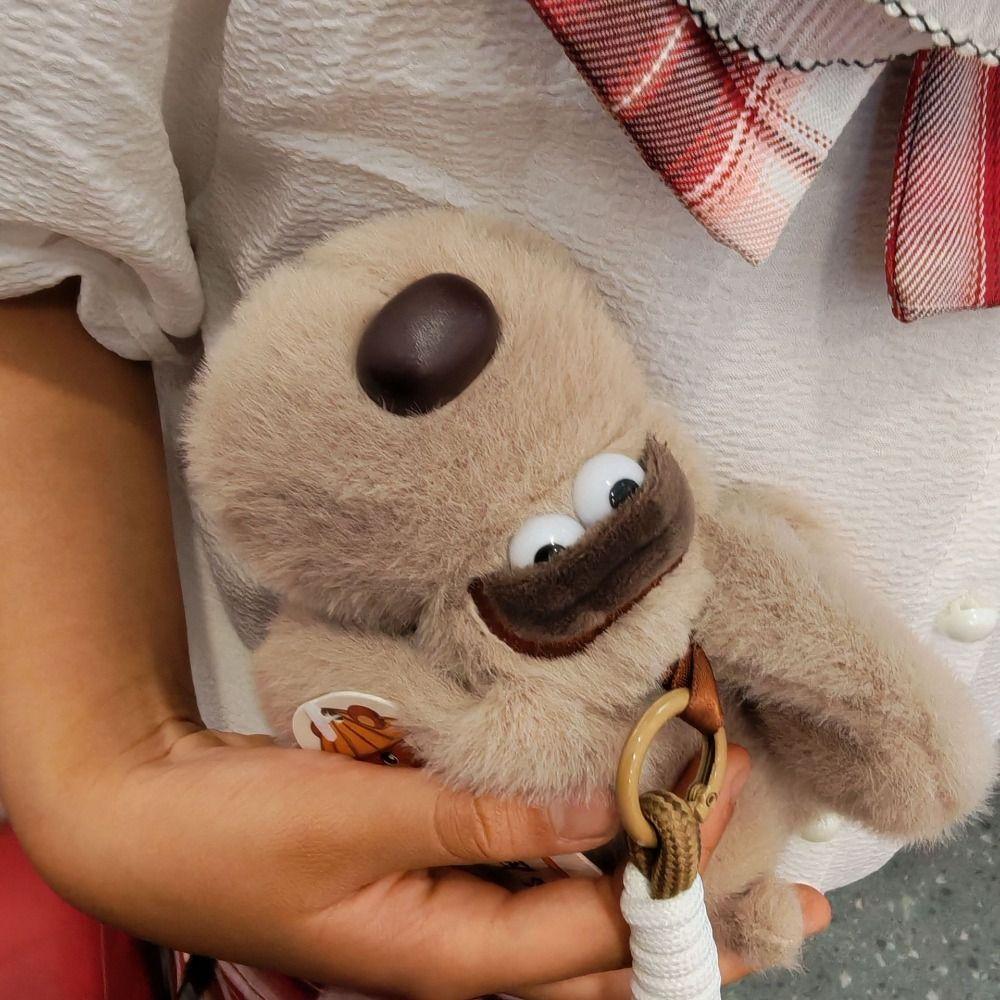 Lifelike Big Eared Dog Keychain Fluffy Puppy Plush Doll Keychain Jewelry Accessories