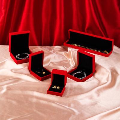 Caja de Regalo de Joyería de Terciopelo para Anillos, Pulseras, Colgantes y Collares