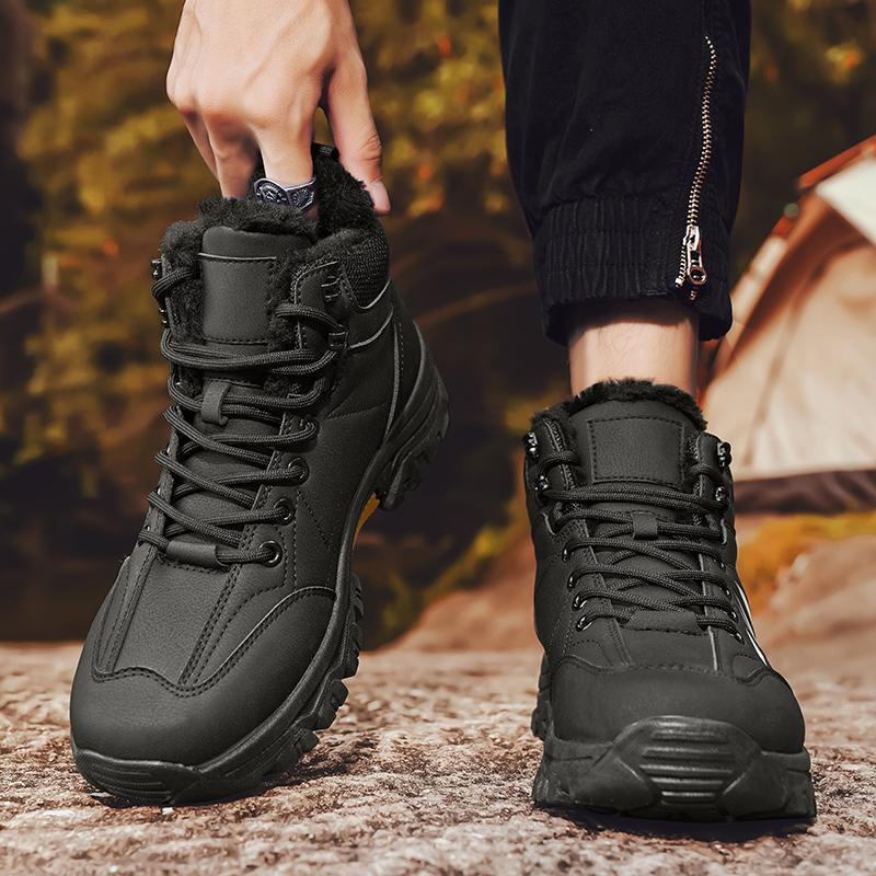 Fashion Comfortable Fluff Ankle Boots Men Platform High-quality Sports Outdoor Hiking Anti Slip Breathable Casual Mountaineering Shoes