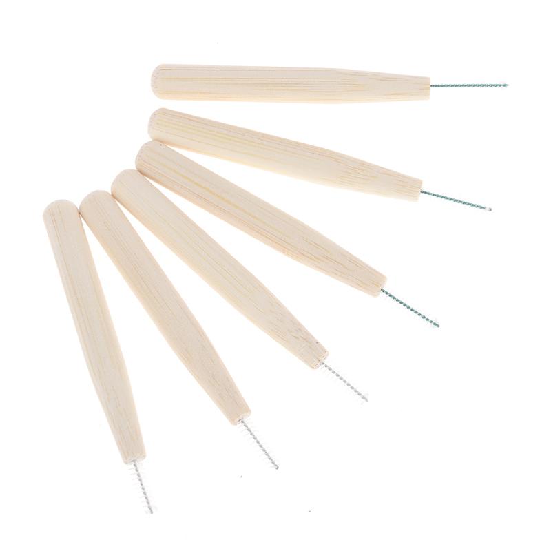 30Pcs Bamboo Interdental Brushes Dental Floss Cleaners Teeth Brush Toothpick