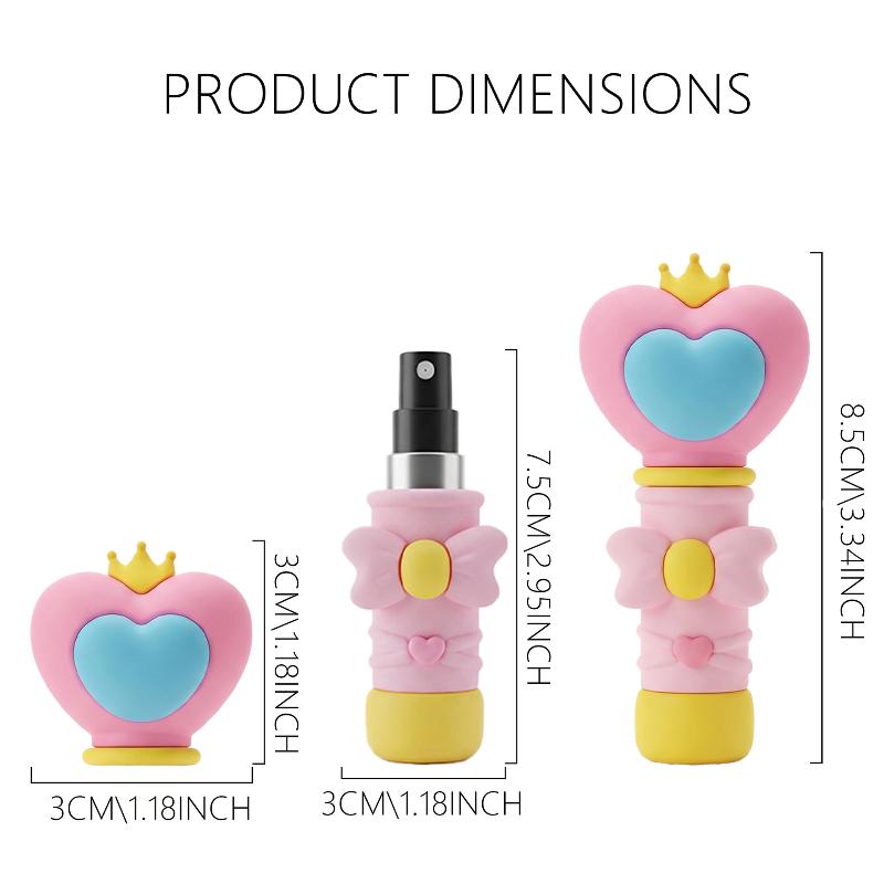 

1Pcs Mini 5ml Heart Shaped Magic Wand Atomizer Portable Spray Bottle Mini Makeup Water Spray Travel Essential Cute Sub-bottling