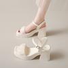 High-heeled sandals woman summer 2025 new versatile thick heel Mary Jane fairy style with skirt fashion shoes woman
