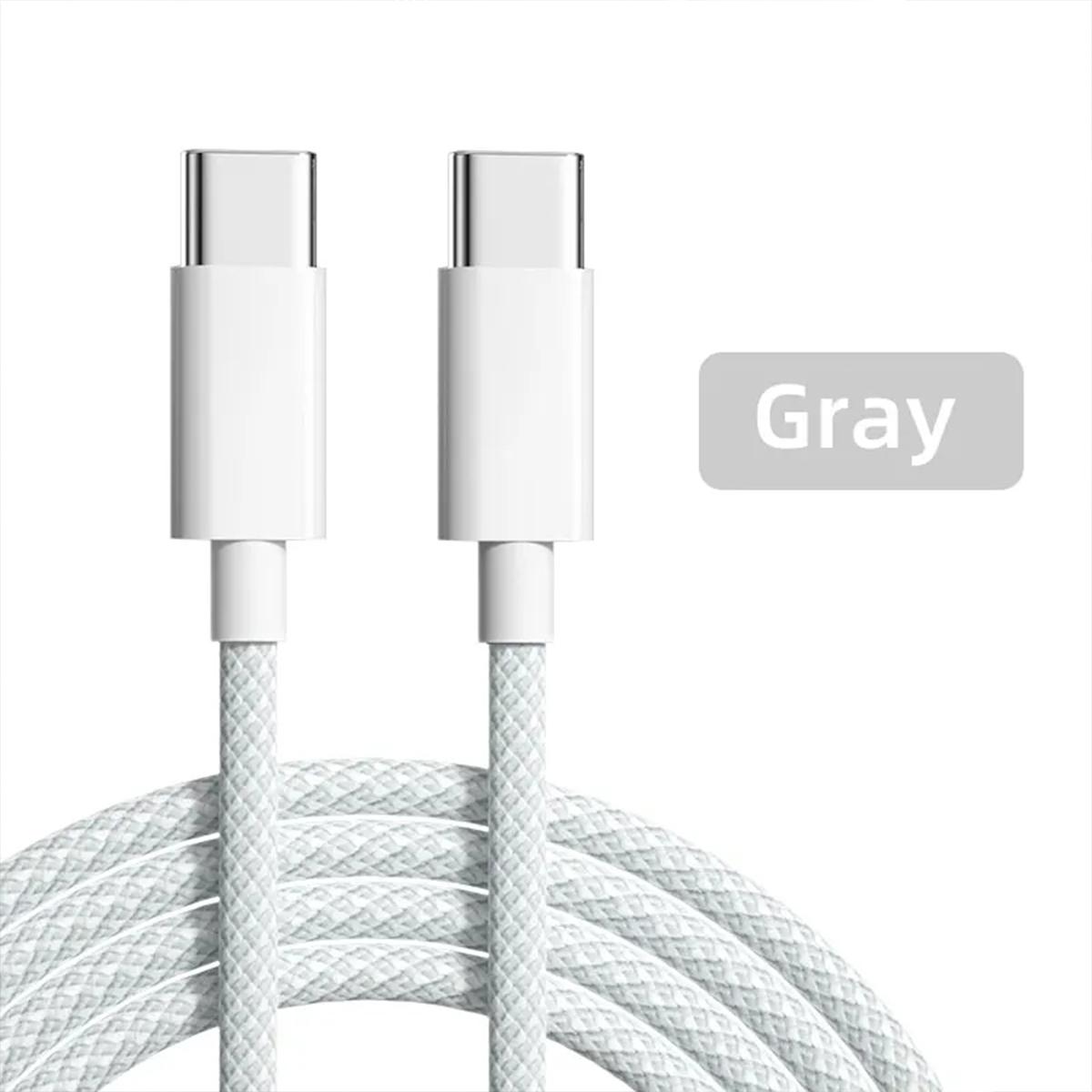 

PD 60W USB C кабель для быстрой зарядки для iPhone 15 Pro Max Plus Samsung Xiaomi Huawei Type C на Type C кабель для быстрой зарядки в оплетке 1m