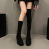 Skinny Over-knee Elastic Boots Women's Round Head Thick Heel 2024 Autumn New Elastic Boots Knitted Socks Boots with Socks Boots