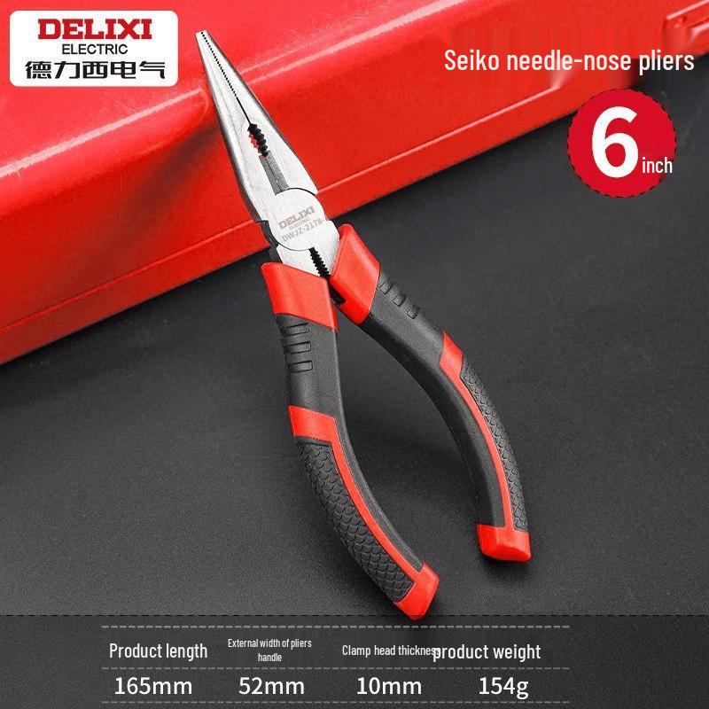 DeLiXi Industrial Chrome Vanadium Long Nose Pliers