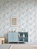 Fresh Blue Floral Leaf Self-Adhesive Vinyl Wallpaper Blooming Green Flowers Peel And Stick Wall Renovation Furniture Stickers