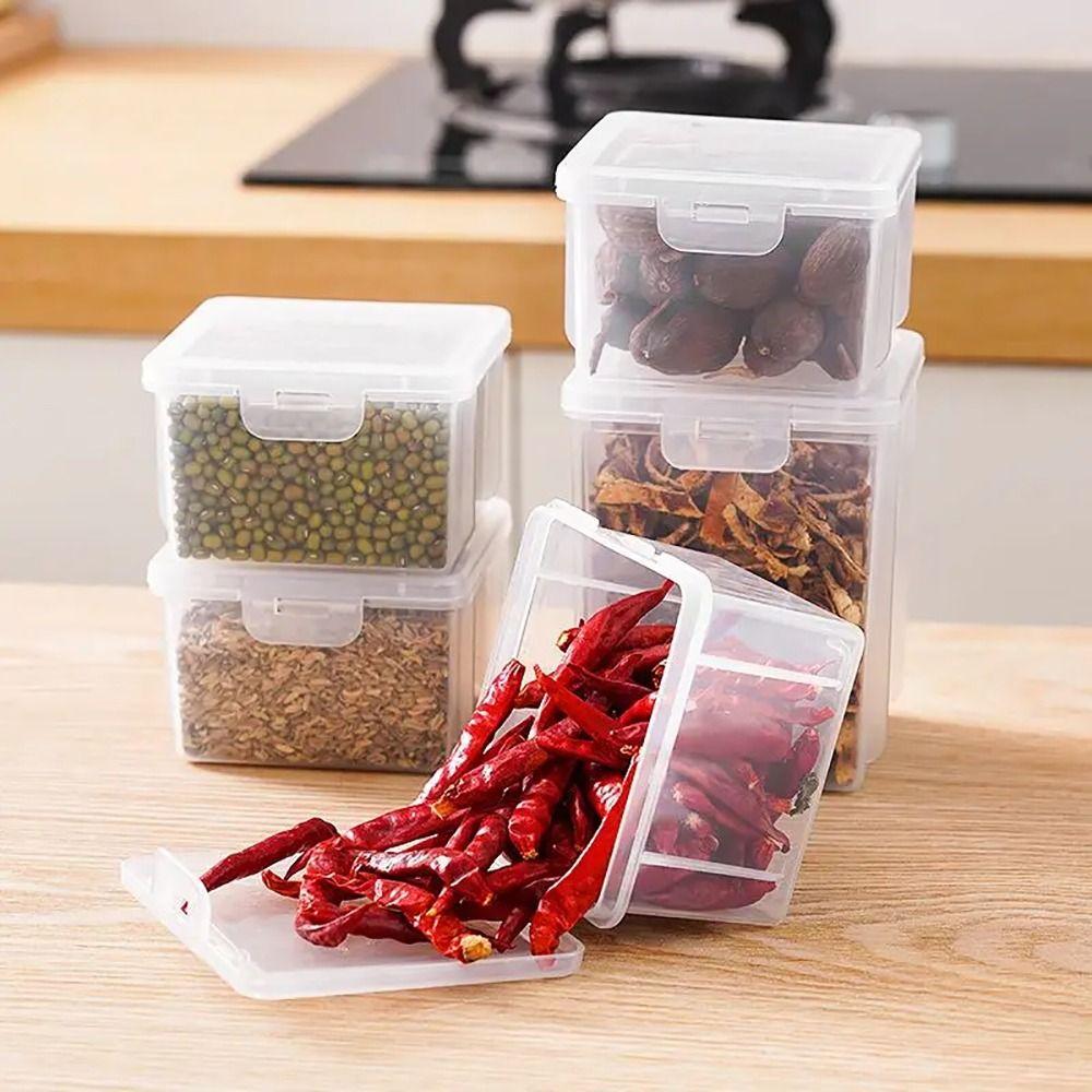 1 Stück Kühlschrank Lebensmittel Frischhalte Gewürzbehälter Dose Sichtbares Trockenobstglas Küchenaufbewahrungsboxen