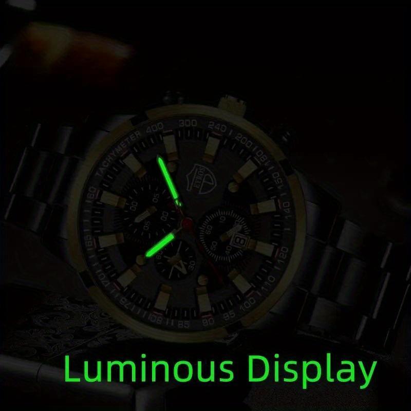 Luxury Men's Casual Fashion Business Gold Needle Digital Steel Band Quartz Watch Calendar Designed For Successful Men Classic