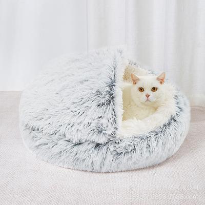 Automne et Hiver Semi-Fermé Chaud Nid pour Chat Semi-Fermé Lit pour Chien Coque Nid pour Chat Couverture de Nid Lit pour Chat Nid pour Animal de Compagnie Nid pour Chien