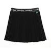 TRIMERE Wrinkle Pleated Elastic Skirt Black