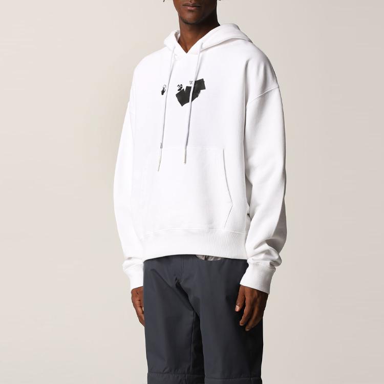 Off-White Jumbo Marker Hoodie White Men Tops OMBB037F21FLE0160110