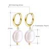 Pearl Hoop Earrings For Women 925 Sterling Silver Freshwater Cultured Pearl Drop Dangle Earring Jewe