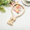 Reusable Magnetic Tiebacks 1Pc Boho Curtain Tieback, Twisted Rope Wooden Bead Quick Secure Ties Holders, Decorative Drapery Holdbacks for Bedroom