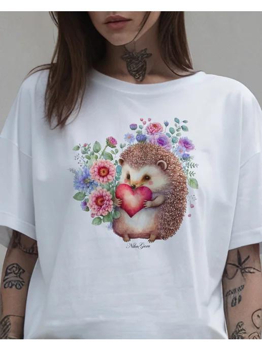 Hedgehog T-shirt for summer 2XL