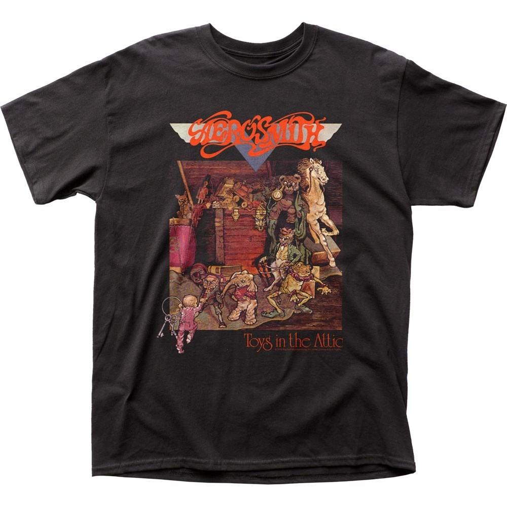 Aerosmith Toys In The Attic Mens T Shirt Music Classic Rock Band Tee New Black Unisex T-Shirt Graphic Tee M