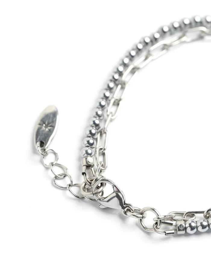 Surgical Chain Double Layer Bracelet (PLT-BR-012_SV)
