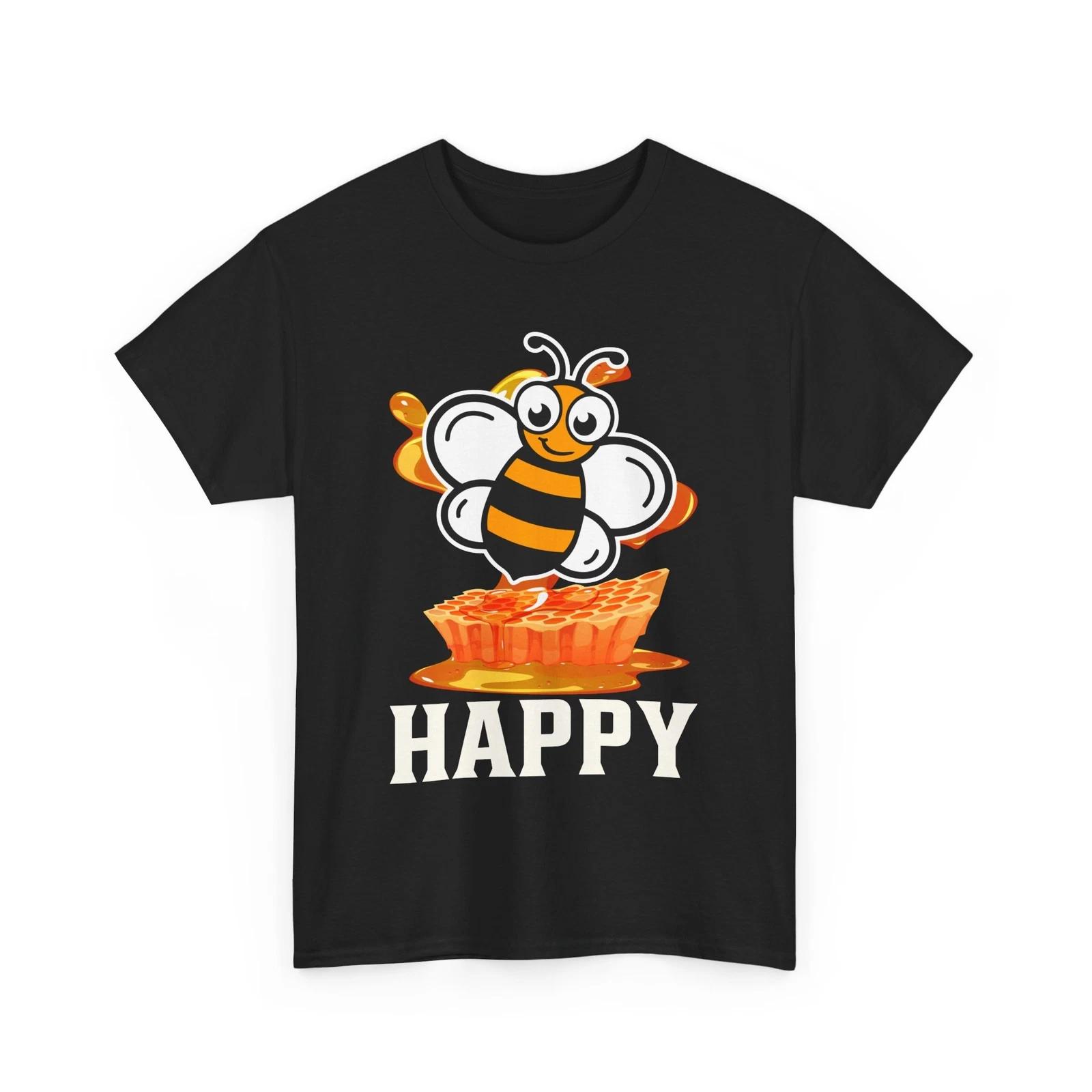 Bee T-Shirt | Save the Bees Shirt | Funny Honeybee Tee | Bee Happy Shirt S