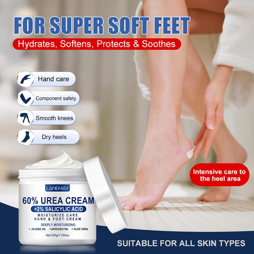 60% Urea Cream for Hand & Foot-Hydrating Moisturizer with Salicylic Acid & Glycerin,Improves Texture & Barrier, Softens Cracked Heels-Foot Moisturizer