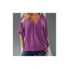 Relaxed Fit Polyester Long Sleeve Vneck Shirt For Women With Spliced Pattern Perfect For Spring