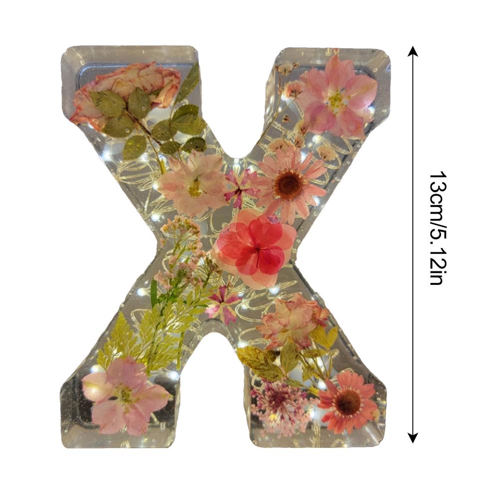 Creative Large Letter Floral Night Light 26 Letters A-Z Dry Flower Simulation Floral Letter Light Valentine's Day Gift