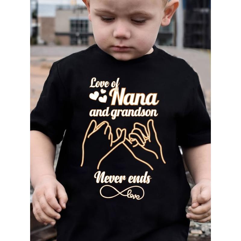 European size Summer Fashion Short Sleeve T Shirt for Boys with The Phrase Print on It Casual Top 98cm чёрный