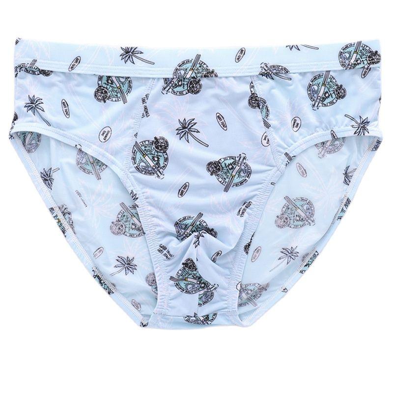 Silky Ice Silk Underwear Men's Briefs Sexy Underpants Lightness Breathable Panties L XL 2XL 3XL 4XL 5XL