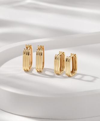 Mcel 14K Ceracube Ring Earrings