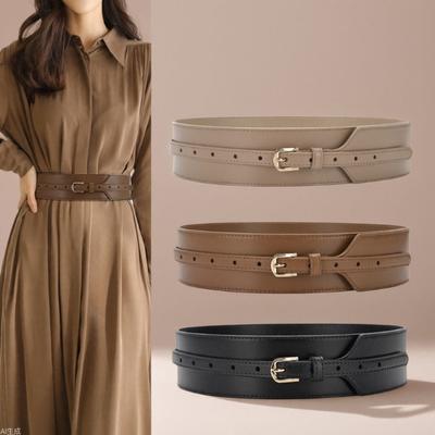 Four Seasons Available New Women'S Coat Belt Wide Decorative Dress Coat Fashion Versatile Suit Waist Belt