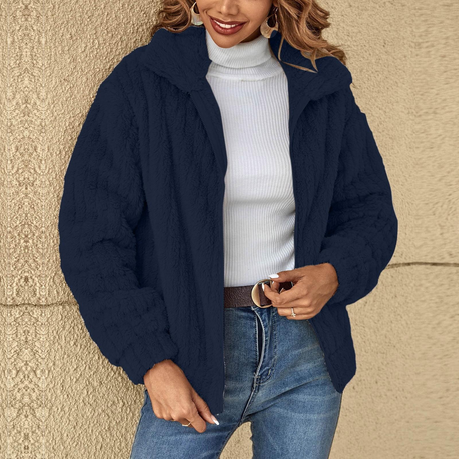 

Женская теплая повседневная бархатная куртка на молнии с длинным рукавом и реглан, верхняя одежда, кардиган XXL тёмно-синий