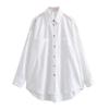 Fashion Style 2023 Autumn New Arrival Women's Temperament Wild Long Sleeves Shoulder Beaded Poplin Shirt 8527909