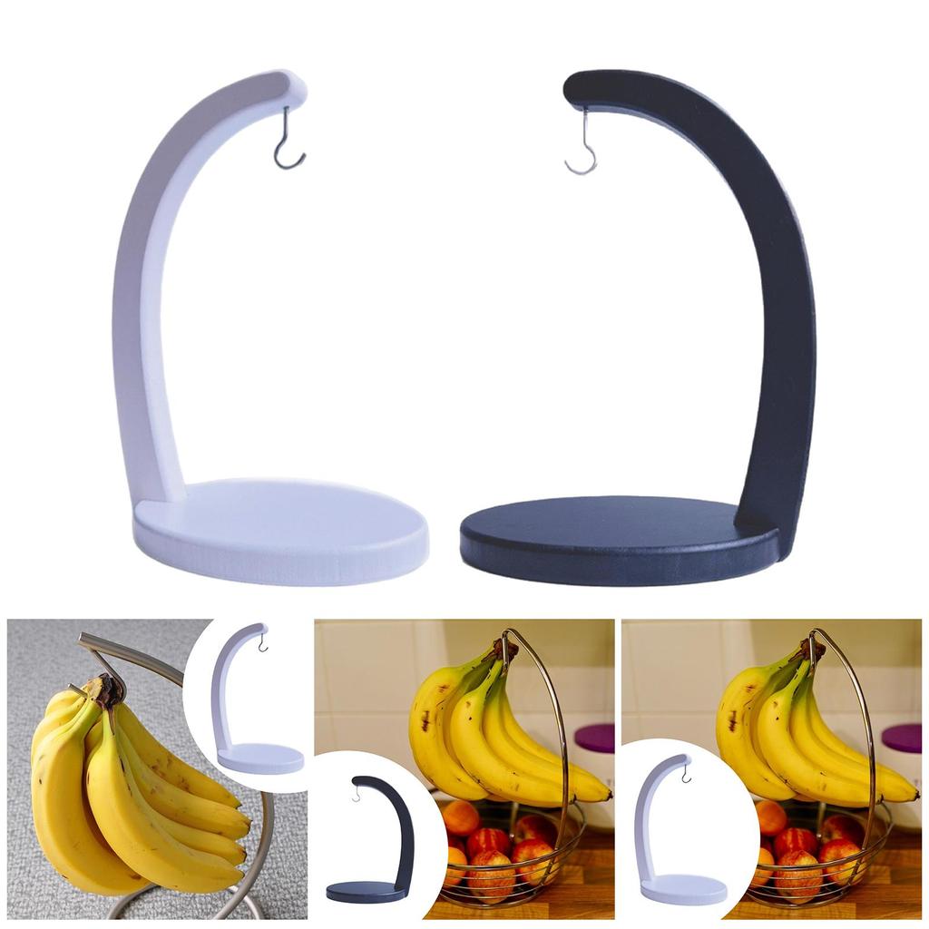 Banana Hanger Steel Hook Banana Holder Sturdy Hanging Fruits or Vegetables Minimalist Bamboo None Slip for Kitchen Counter
