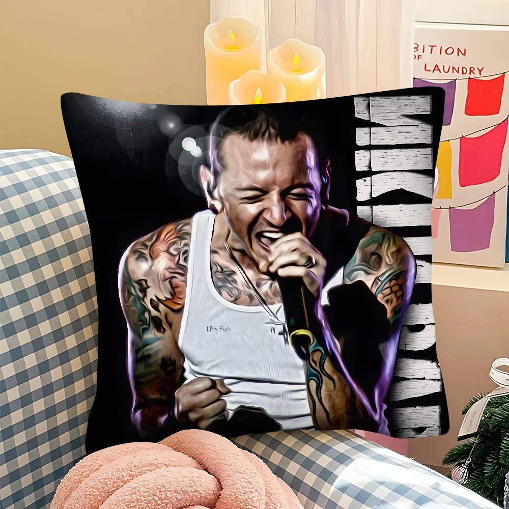Rock Band L-Linkin Cool P-Park Kissenbezug Quadratisches Kissen Schlafzimmer Sofa Freizeit Komfortkissen Auto Wohnzimmer Heimdekoration