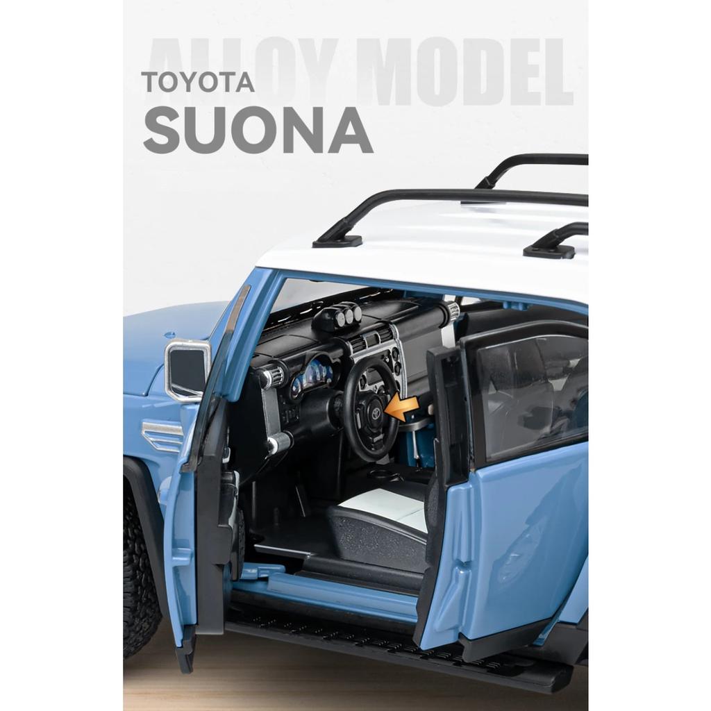 1/24 TOYOTA FJ Cruiser Alloy Car Model Diecast & Toy Metal Off-road Vehicles Car Model Simulation Sound and Light Childrens Gift