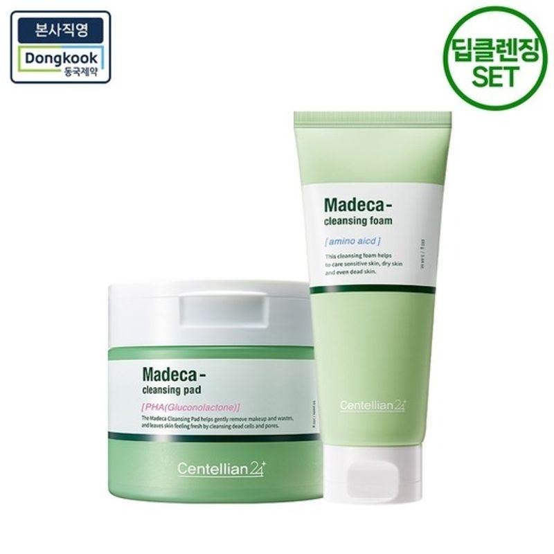 

[Cleansing Set] Madeca Mildly Acidic Cleansing Pads (60 sheets) + Amino Acid Cleansing Foam (40g) (1 pack)